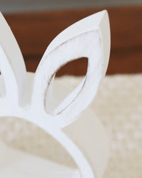 White Wood Bunny Head Cutout