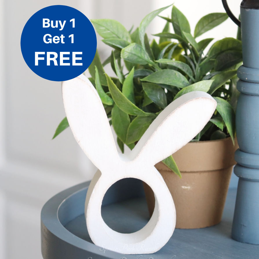 *Buy 1 Get 1 Free* Wood Bunny Ear Napkin Ring Decor