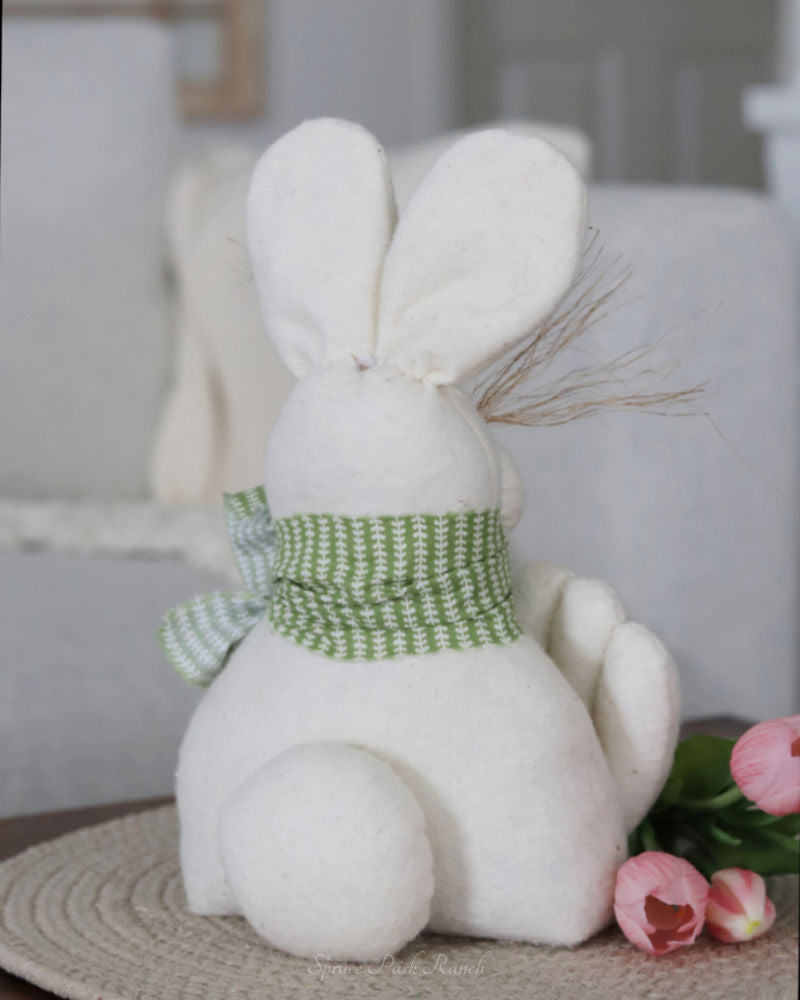 Big Foot Bunny with Green Scarf