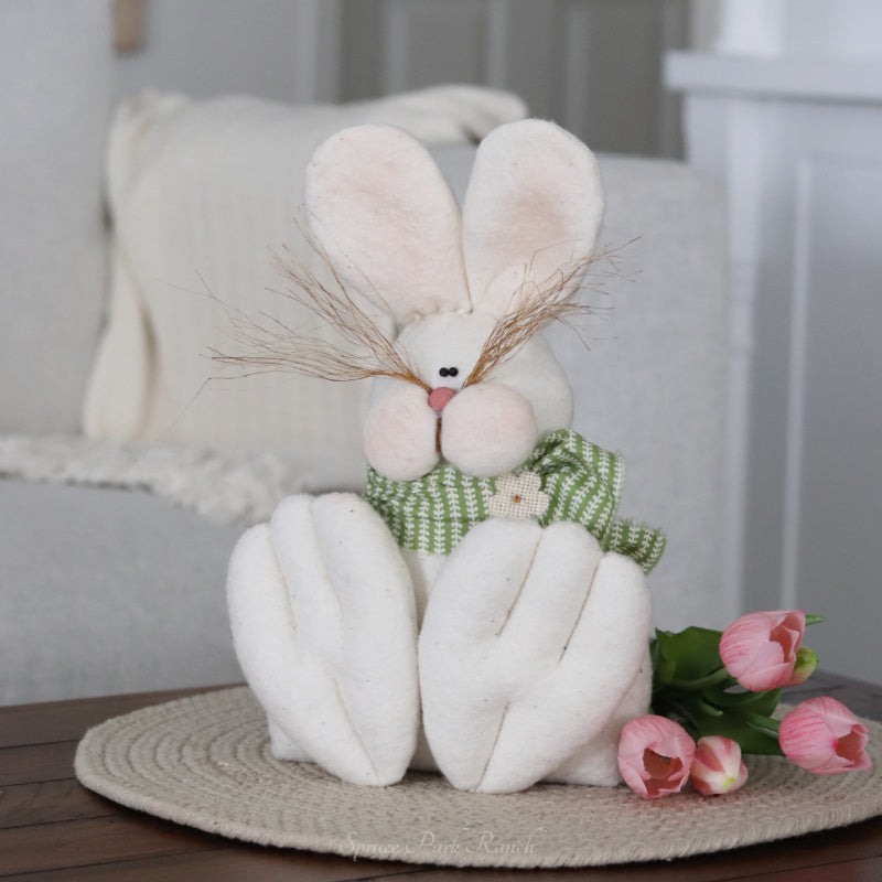 Big Foot Bunny with Green Scarf