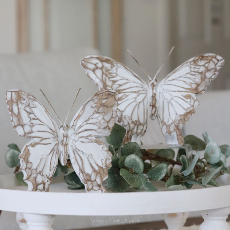 Whitewashed Tabletop Butterfly