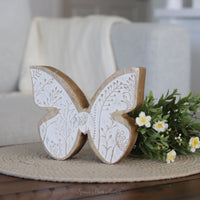 Flower-Engraved Butterfly Block