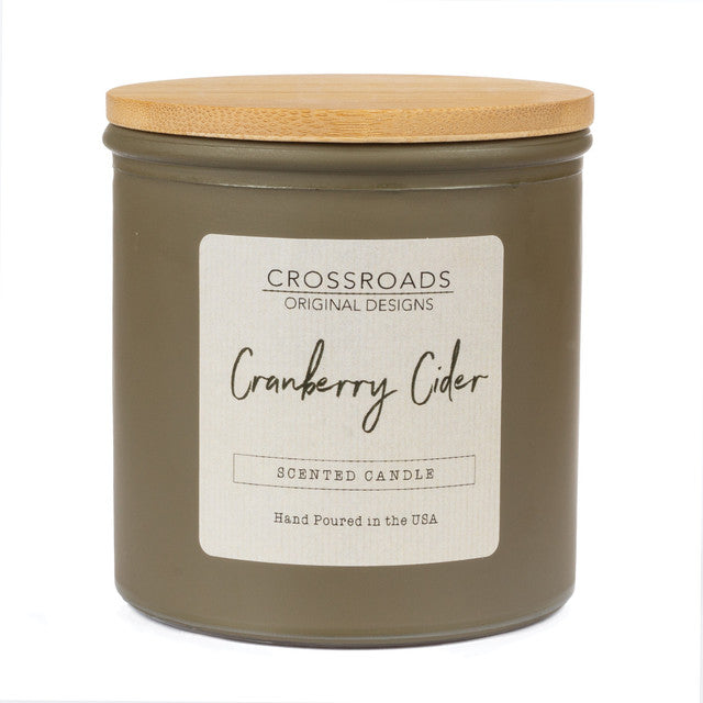 Crossroads Cranberry Cider Coloured Glass Jar Candle 14oz