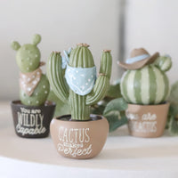 Resin Cactus Sentiment Decor