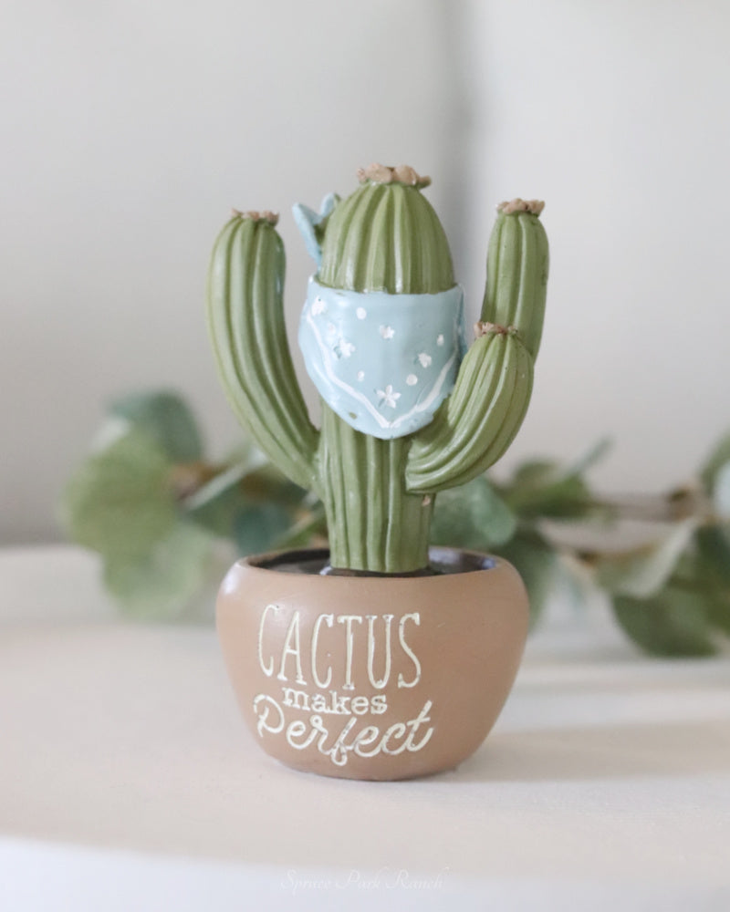 Resin Cactus Sentiment Decor