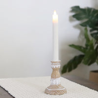 Whitewashed Candle Stick Holder