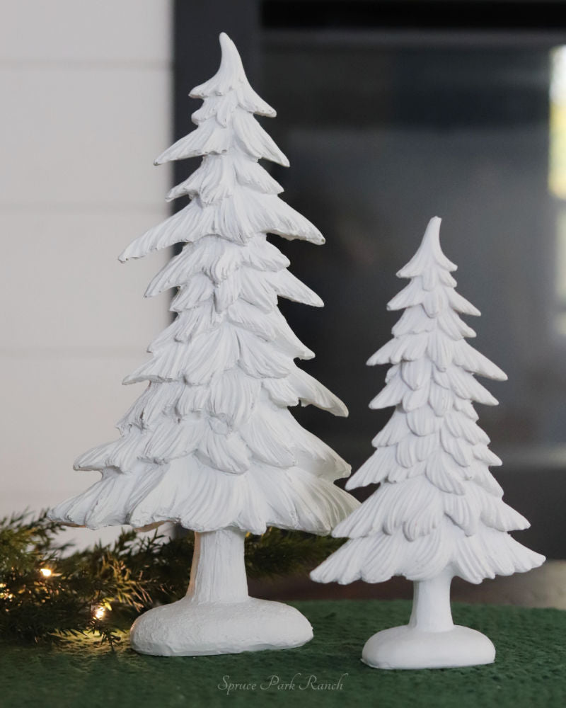 Sculpted White Tree Decor