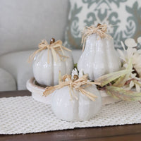 Ceramic Pumpkin With Raffia