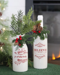 White Ceramic Christmas Message Bottle