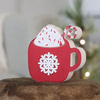 Chunky Wood Christmas Mug Sitter Red