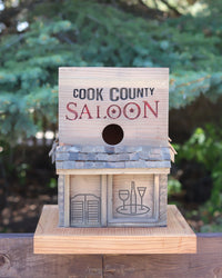 Cook County Saloon Birdhouse With Oilers Logo