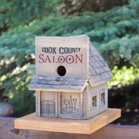 Cook County Saloon Birdhouse With Oilers Logo