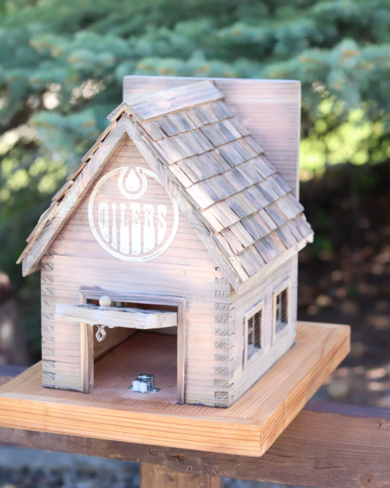 Cook County Saloon Birdhouse With Oilers Logo