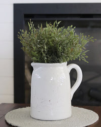 Distressed White Ceramic Crackle Jug