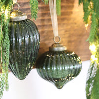 Crackled Green Glass Ornament