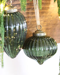 Crackled Green Glass Ornament