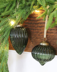 Crackled Green Glass Ornament