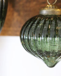 Crackled Green Glass Ornament