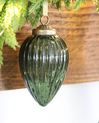 Crackled Green Glass Ornament