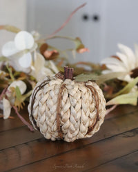 Cream Braided Cornhusk Pumpkin