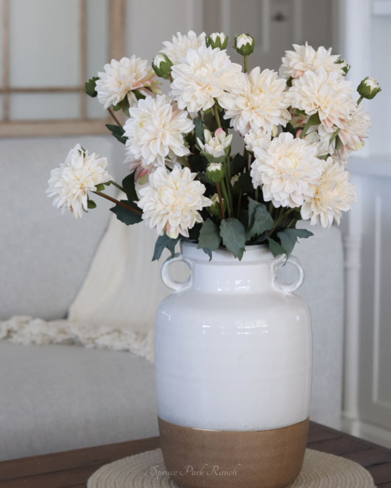 Faux Dried Dahlia Bundle Cream 23"