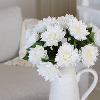 Dahlia White Real Touch Stem 21"