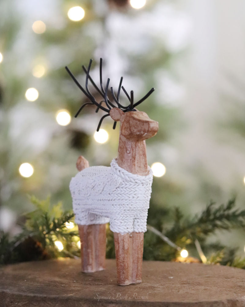 Short Standing Resin Sweater Deer