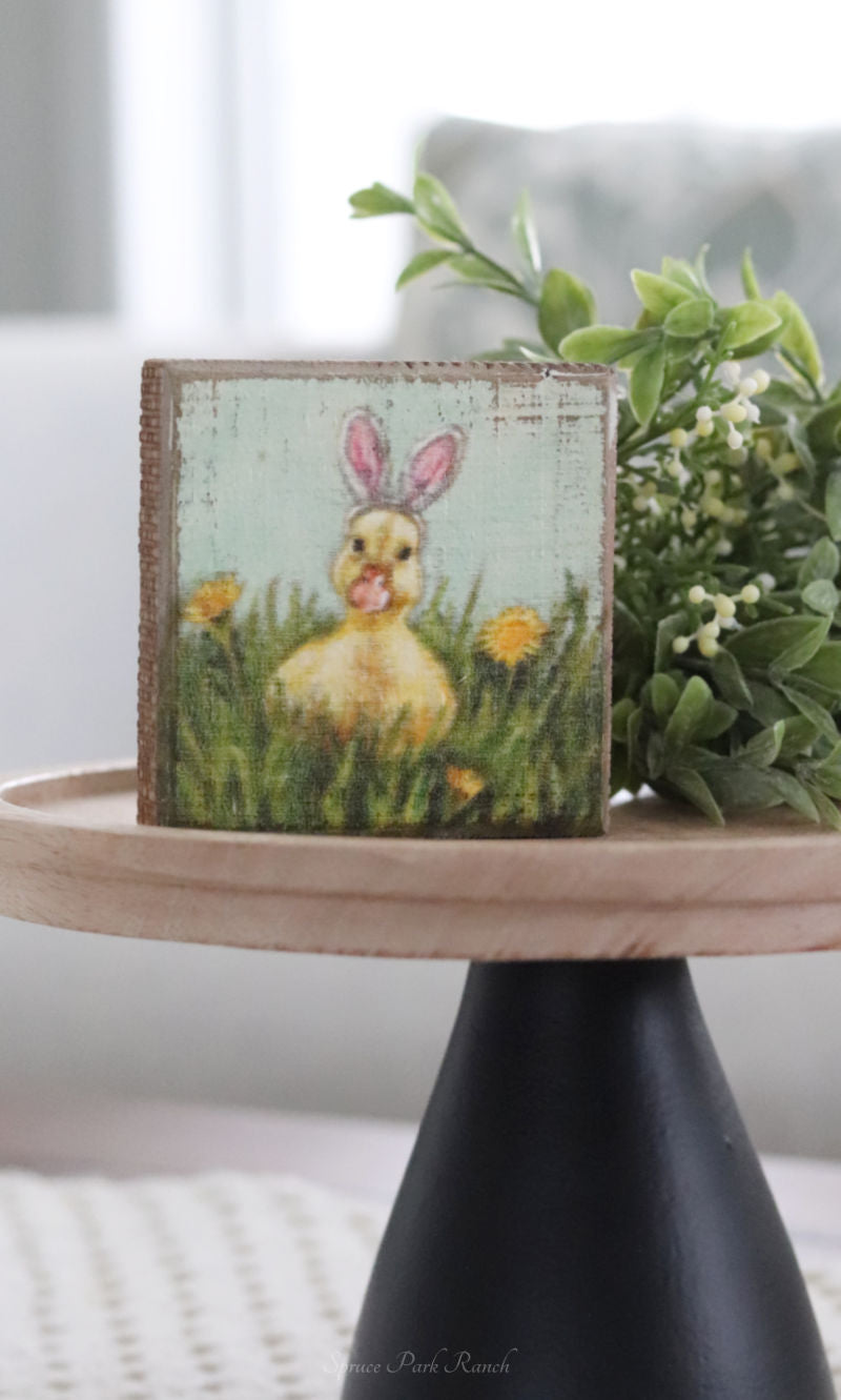 Easter Duckling Block Sign