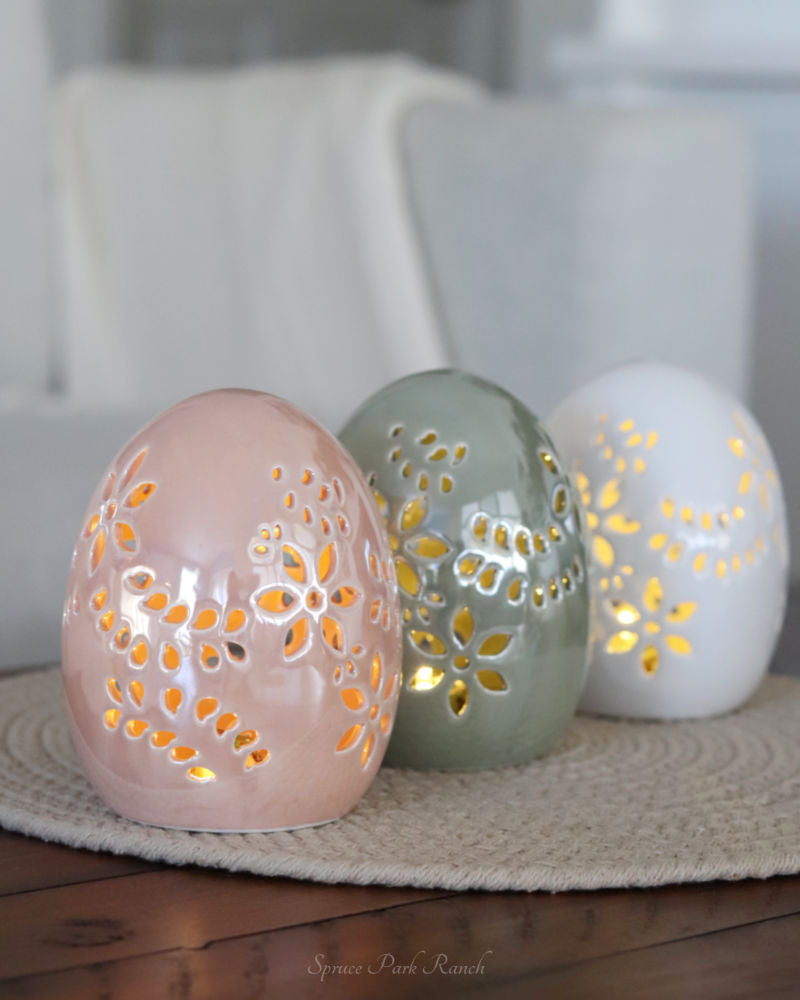 Ceramic Egg With LED Light