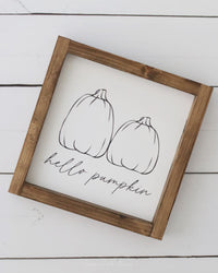 Hello Pumpkin Wood Sign