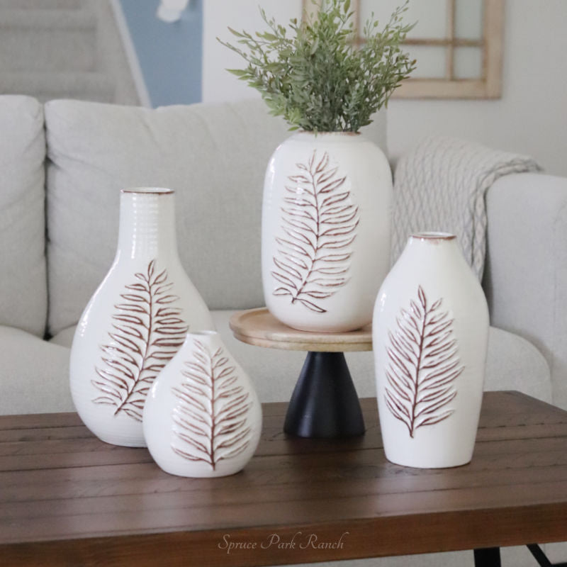 Fern Speckled Ceramic Vase