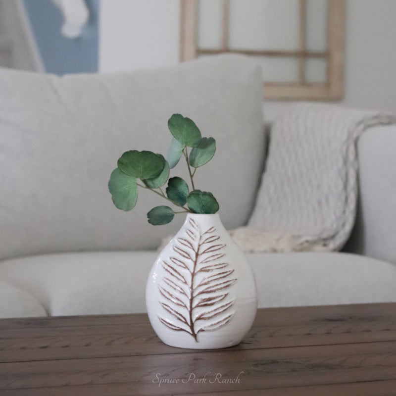 Fern Speckled Ceramic Vase