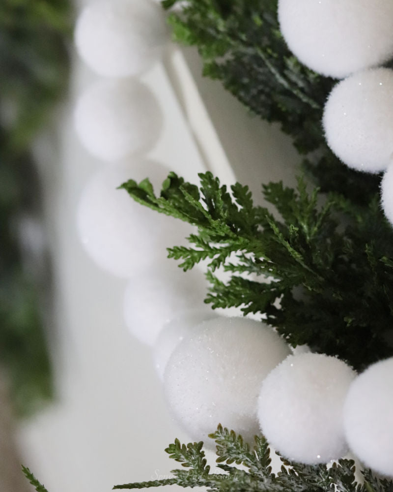 White Pom Pom Garland 72"