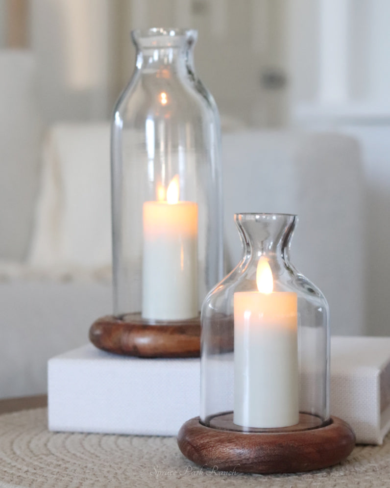 Glass Jar on Wood Base