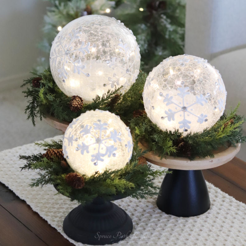 Snowflake Tabletop Glass LED Globe