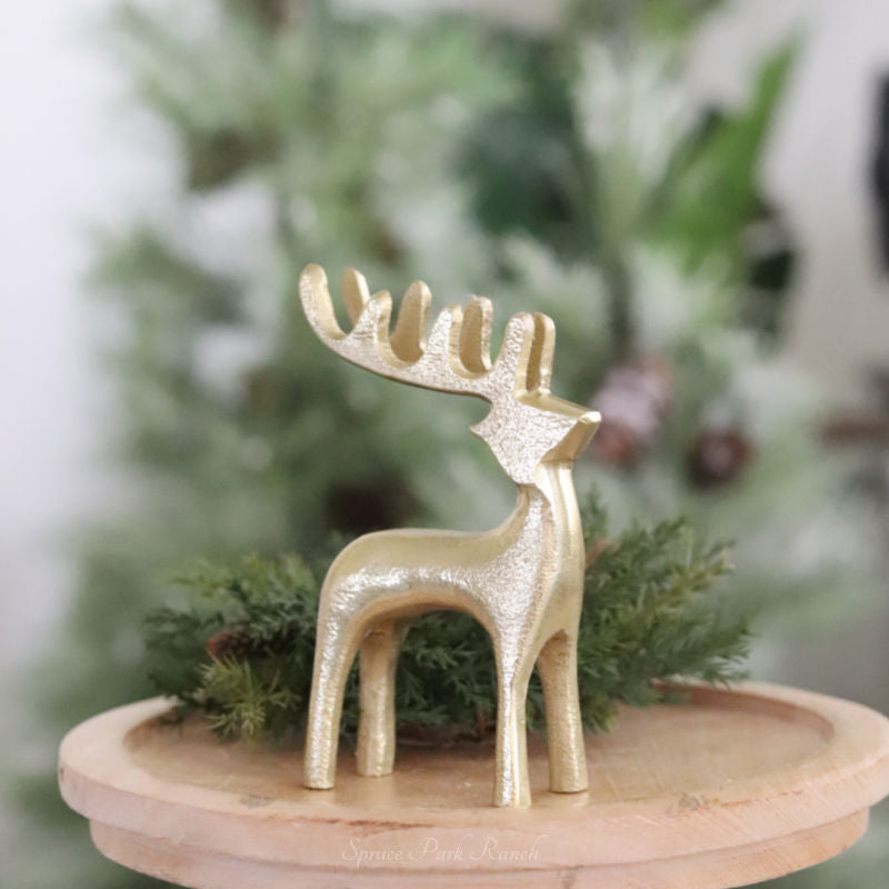 Gold Reindeer Silhouette Figurine