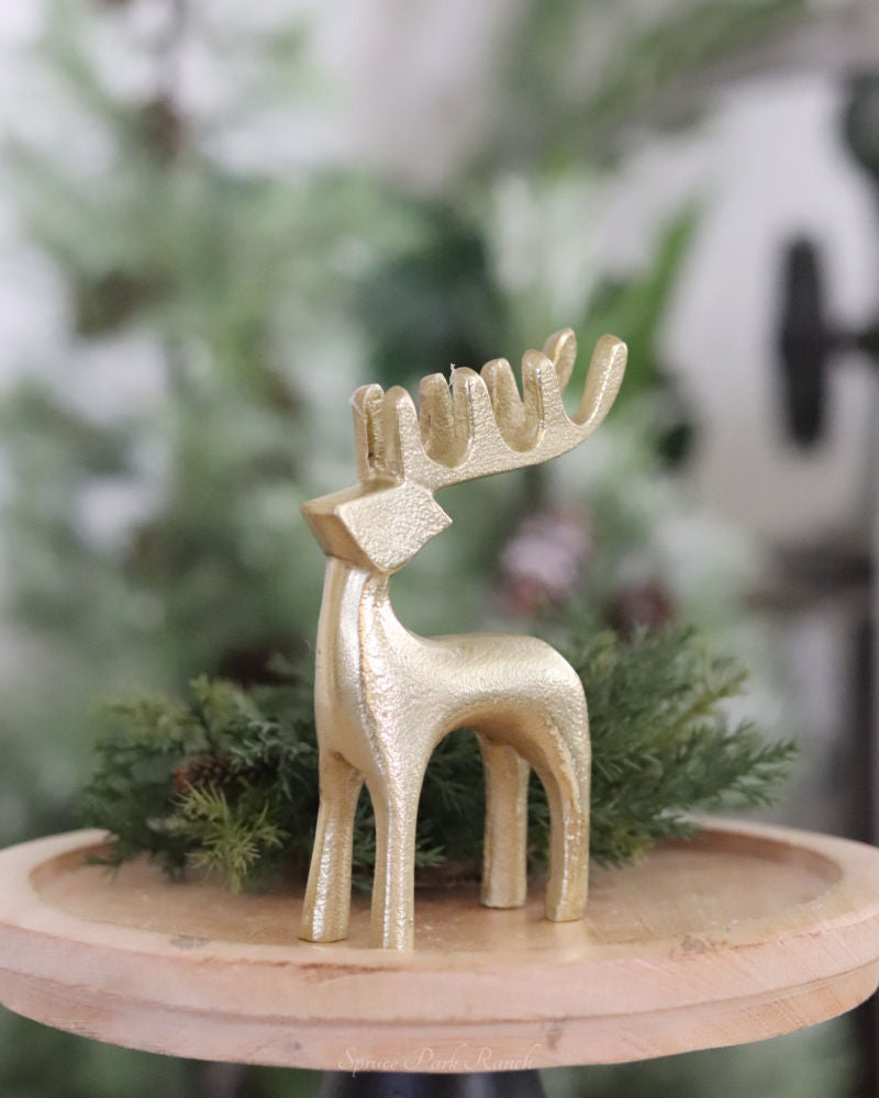 Gold Reindeer Silhouette Figurine