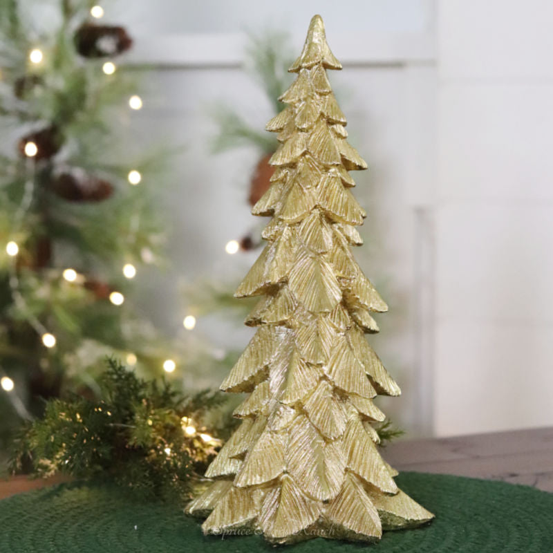 Gold Sculpted Tree Decor