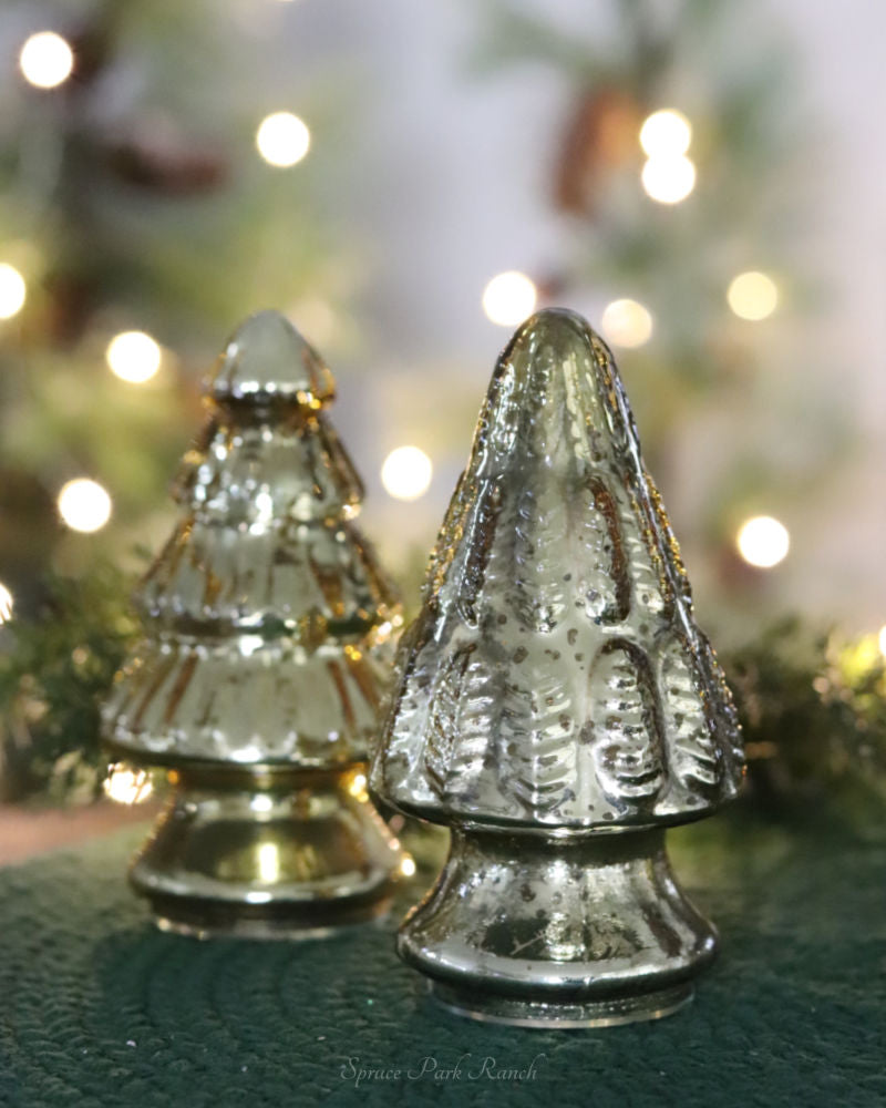 Mini Gold Mercury Glass Christmas Tree