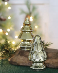 Mini Gold Mercury Glass Christmas Tree