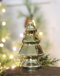 Mini Gold Mercury Glass Christmas Tree