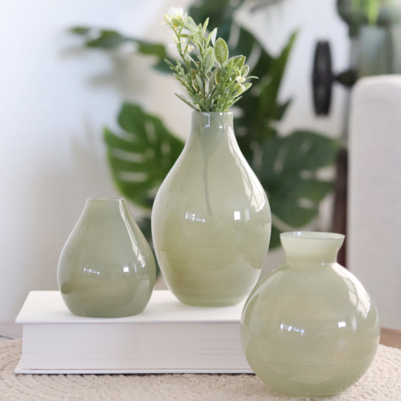 Small Green Glass Vases