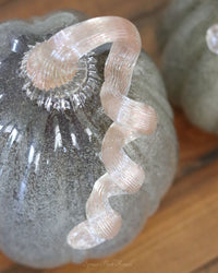 Gray Brown Handblown Glass Pumpkin Tall