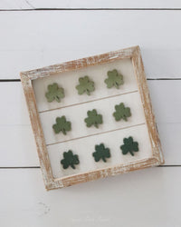 Reversible Multi Hearts and Shamrocks Wood Sign