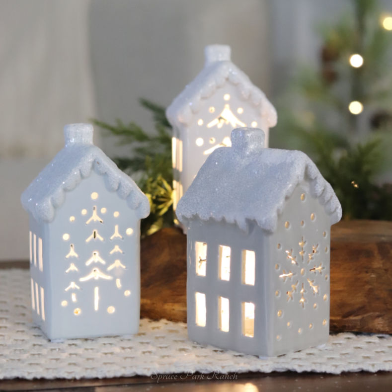 Ceramic Light Up Snowy House