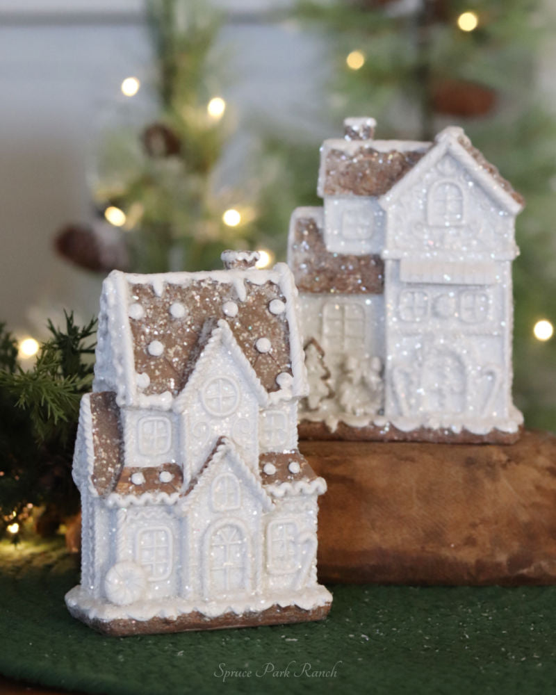 White Holiday Gingerbread House