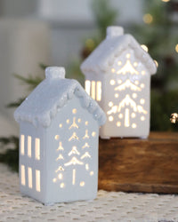 Ceramic Light Up Snowy House