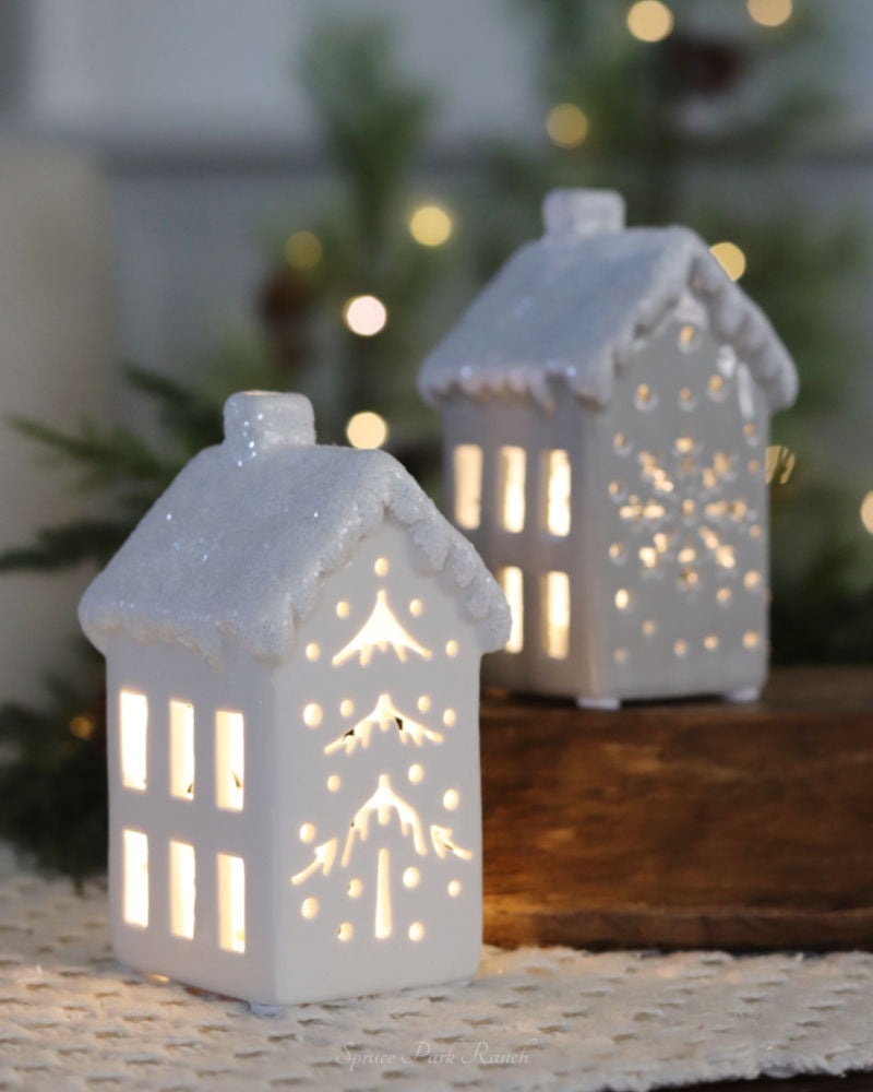 Ceramic Light Up Snowy House