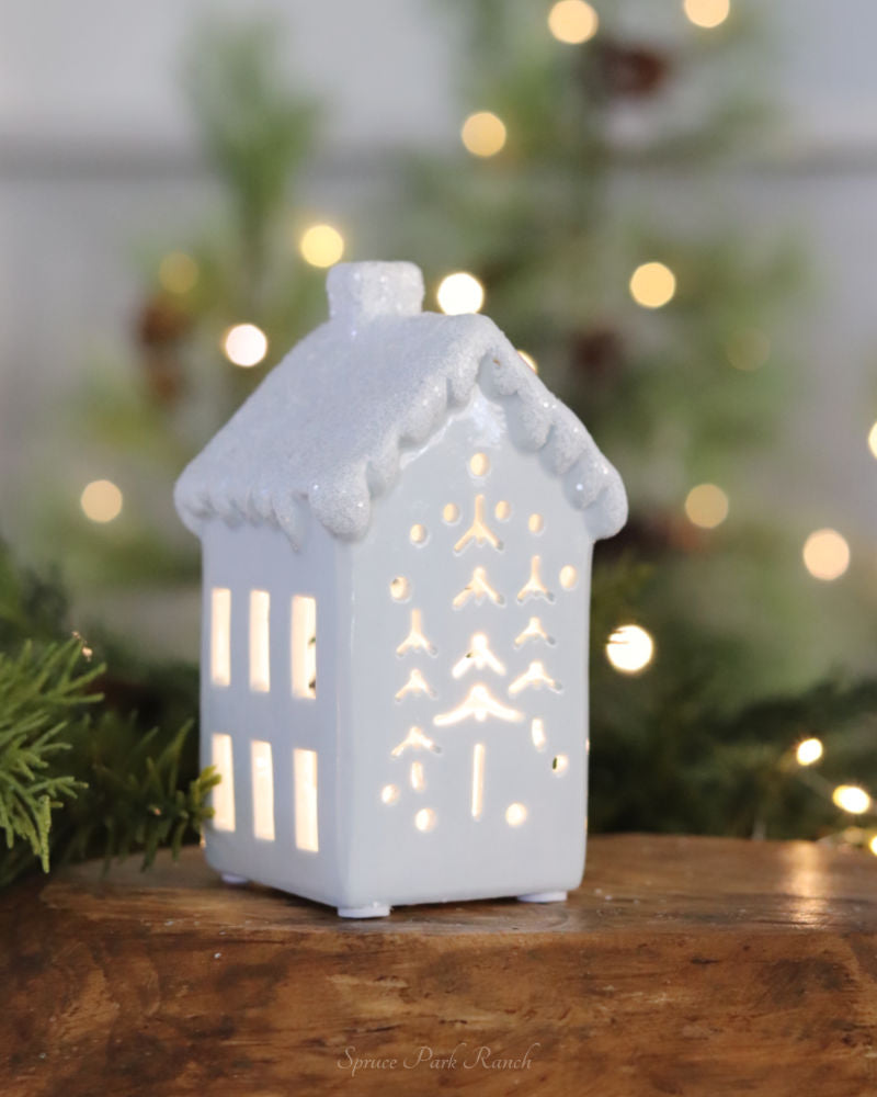 Ceramic Light Up Snowy House