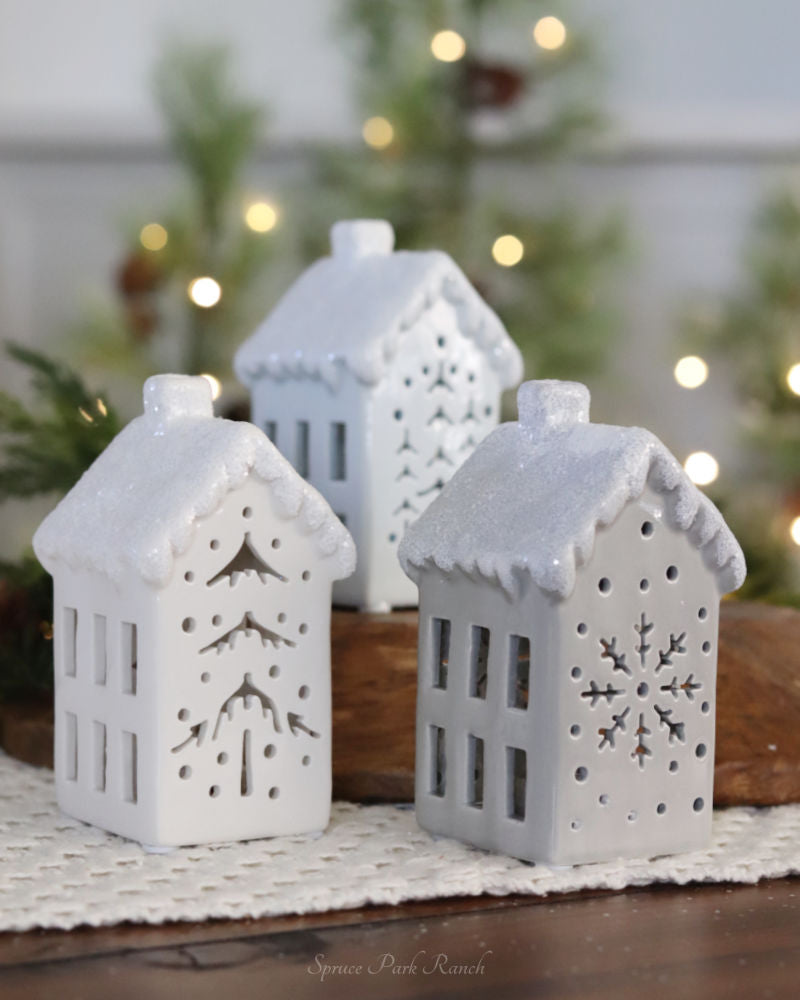 Ceramic Light Up Snowy House